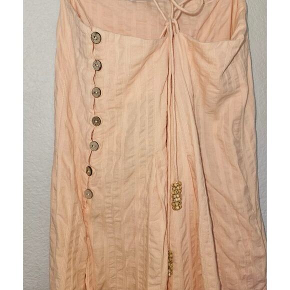 NWT Free People Devon Jumpsuit Size Small Peach Seersucker Stripe - Picture 8 of 8